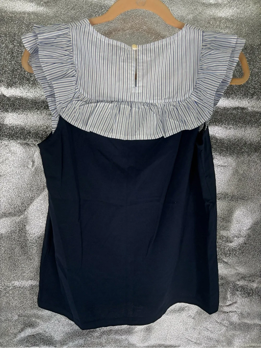 NWT J. Crew Flutter Sleeve Mixed Media Blouse